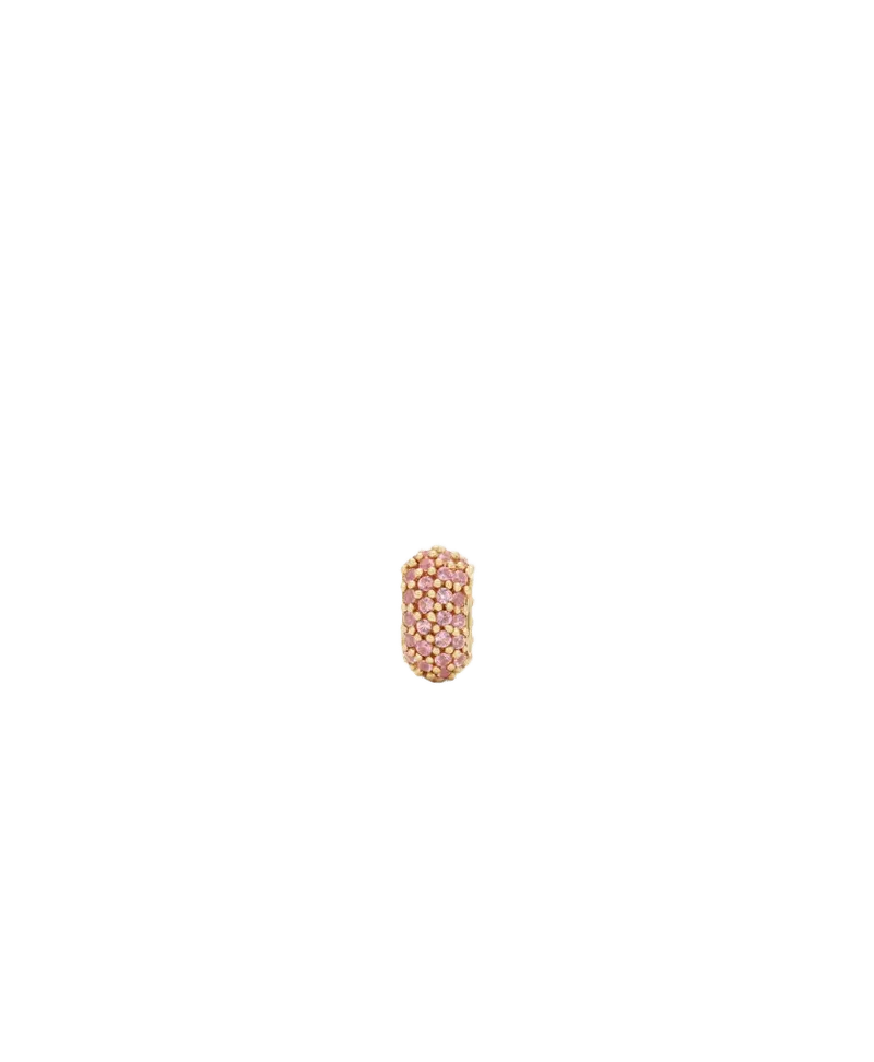 Wide Pavé Pink Sapphire Mini Bead