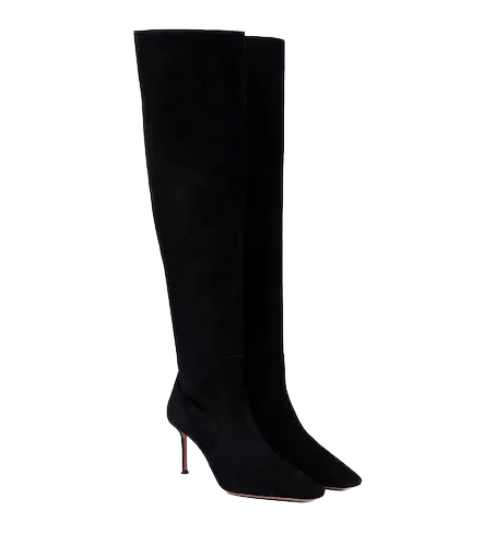 Vespera suede over-the-knee boots