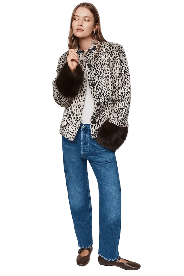 Avec Les Filles Faux Fur Cuff Jacket