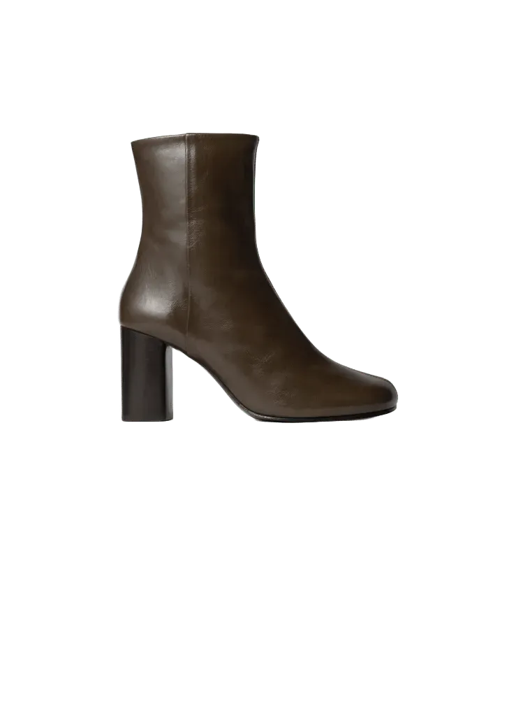 ANATOMIC BOOTS WITH 80MM HEEL IN GLOSSY VEGETABLE LEATHER
