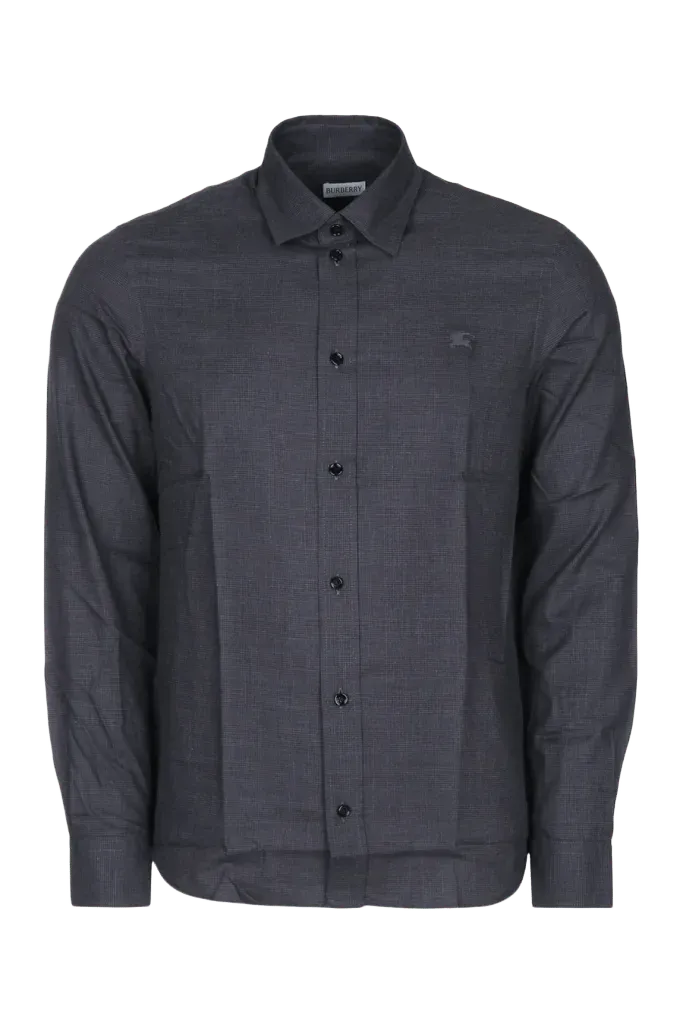 Burberry Robert Chk Shirt — Gray