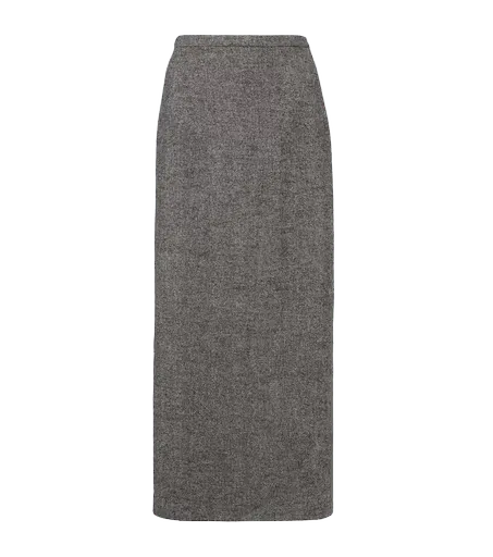 Wool and cashmere-blend midi skirt