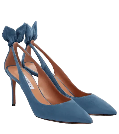 Bow Tie suede pumps