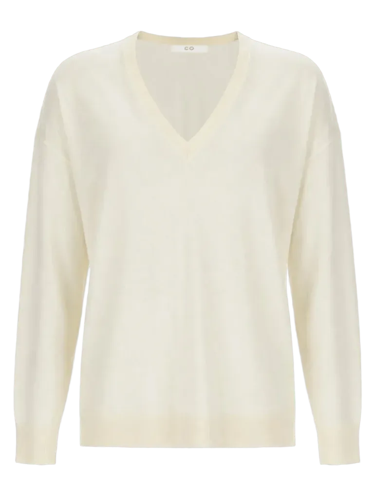 Italist Cashmere V-Neck Sweater — Ivory