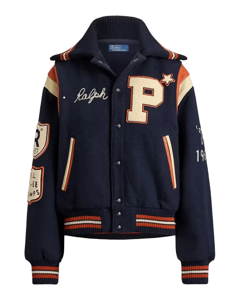 Wool-Blend Letter Jacket