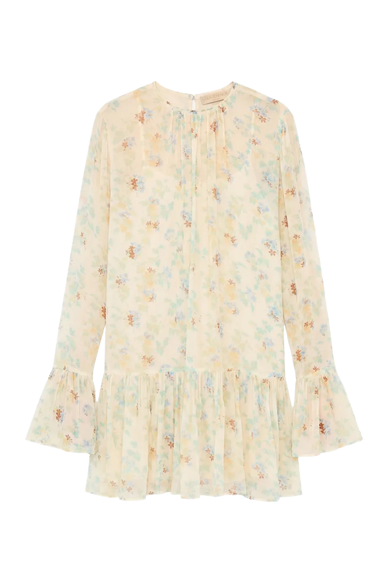 Emmeline Silk Mini Dress - Moon Petal