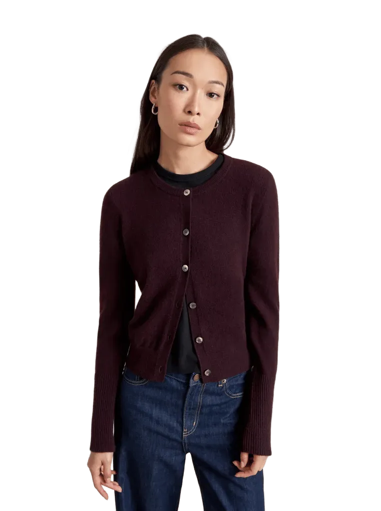 Solid Lean Lines Cardigan in Purple