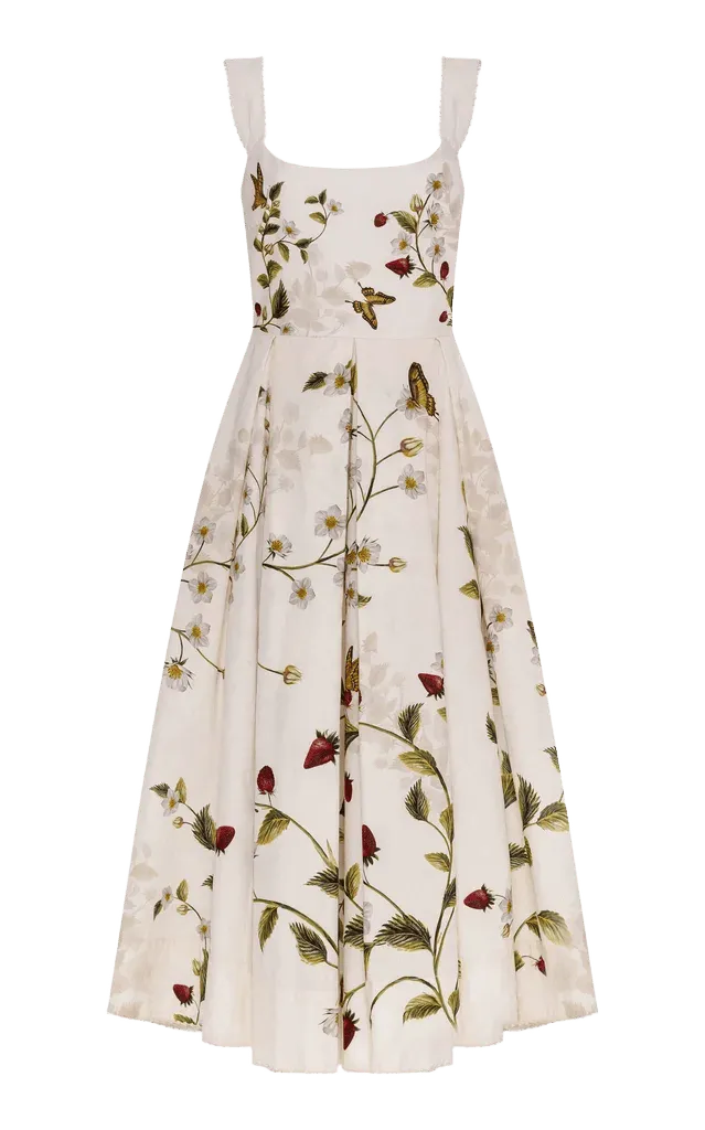 Alcaparra Scoop Neck Cotton Midi Dress