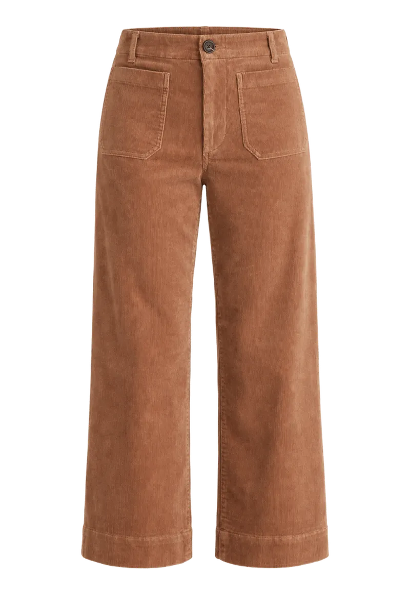 Organic Stretch Corduroy Cropped Wide Leg Pants