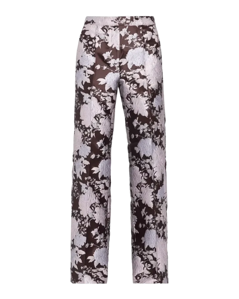 Alette Floral Brocade Wide-Leg Pants