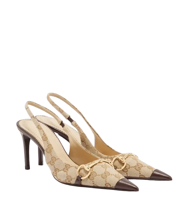 Donna GG canvas slingback pumps