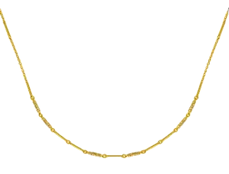 Natural Color Bar & Chain Necklace