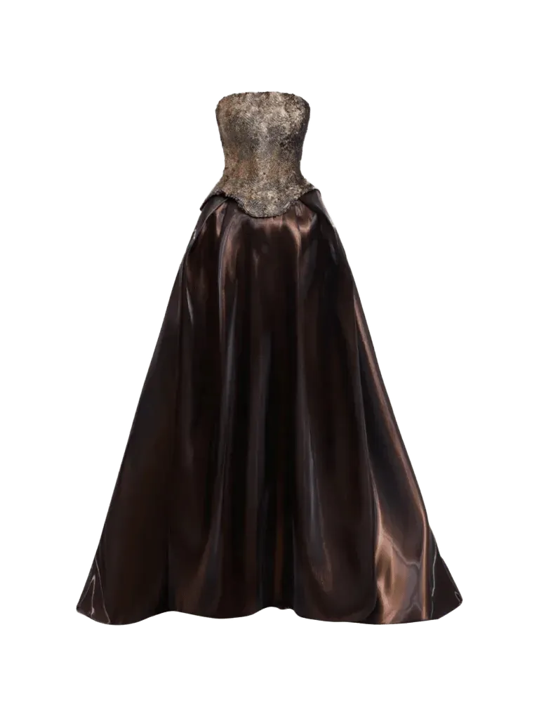 sequin-embellished strapless dress