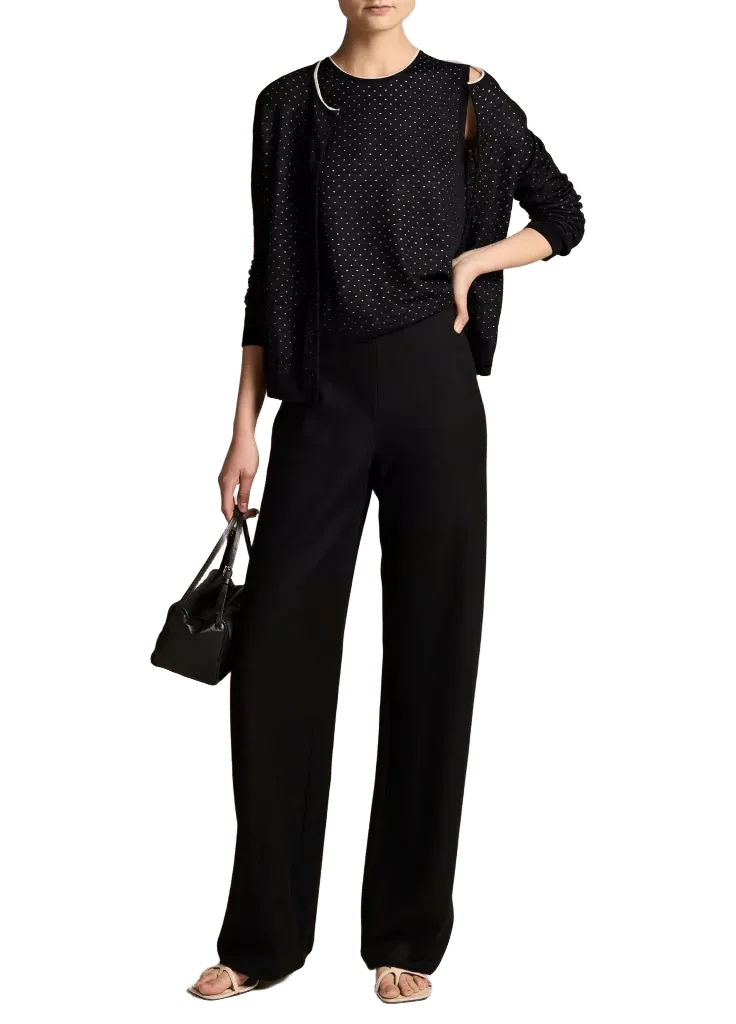 Colette High-Rise Italian Wool-Blend Flannel Bias Pant