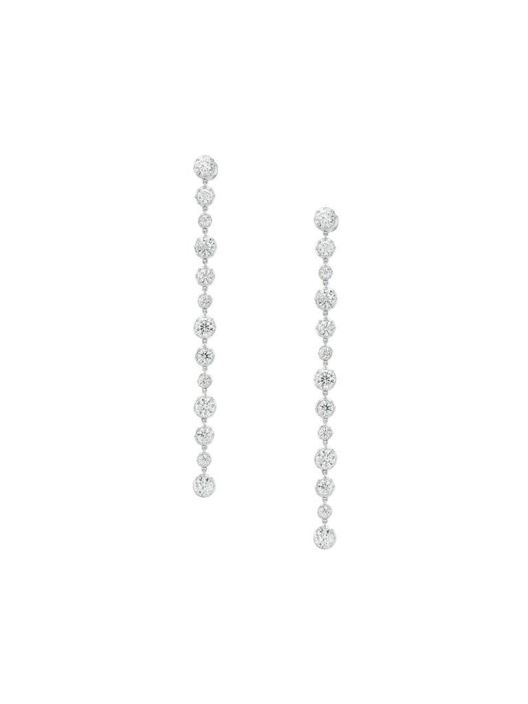 LONG SYLVIE RIVIÈRE EARRINGS IN MOISSANITE, STERLING SILVER