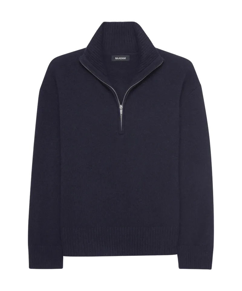 Luxe Cashmere High Neck Quarter Zip