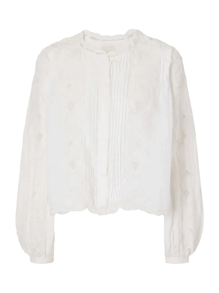 Rubra embroidered ramie blouse