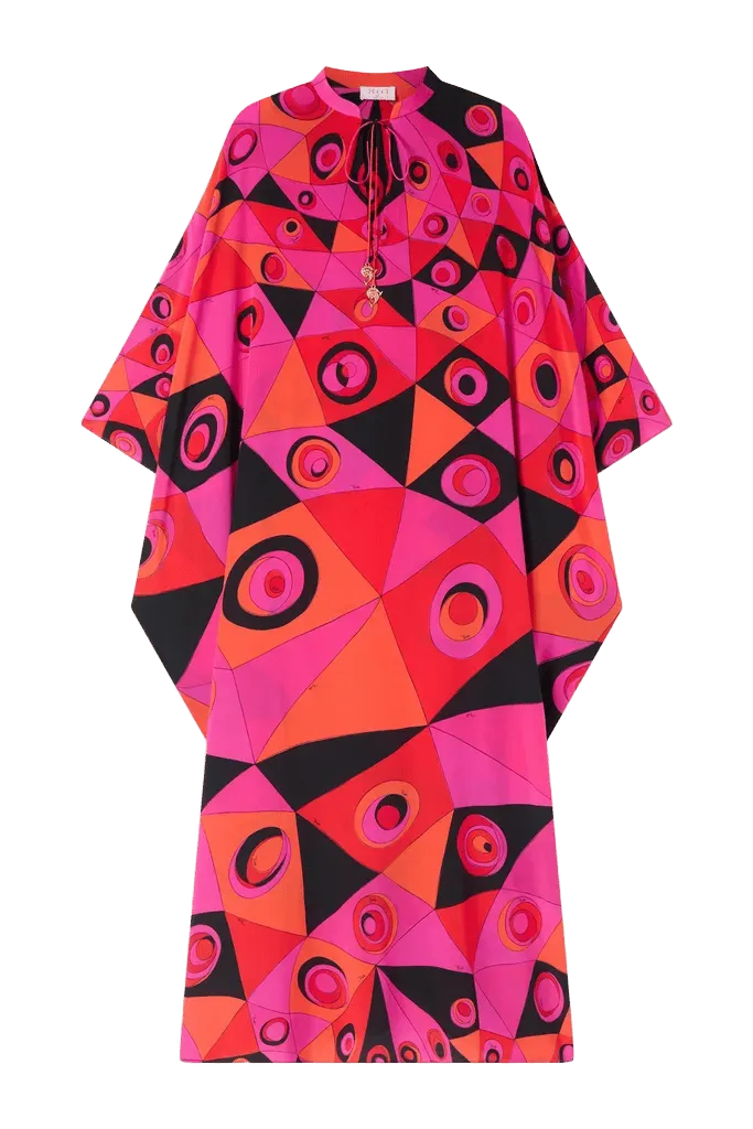 Occhi Print Silk Kaftan