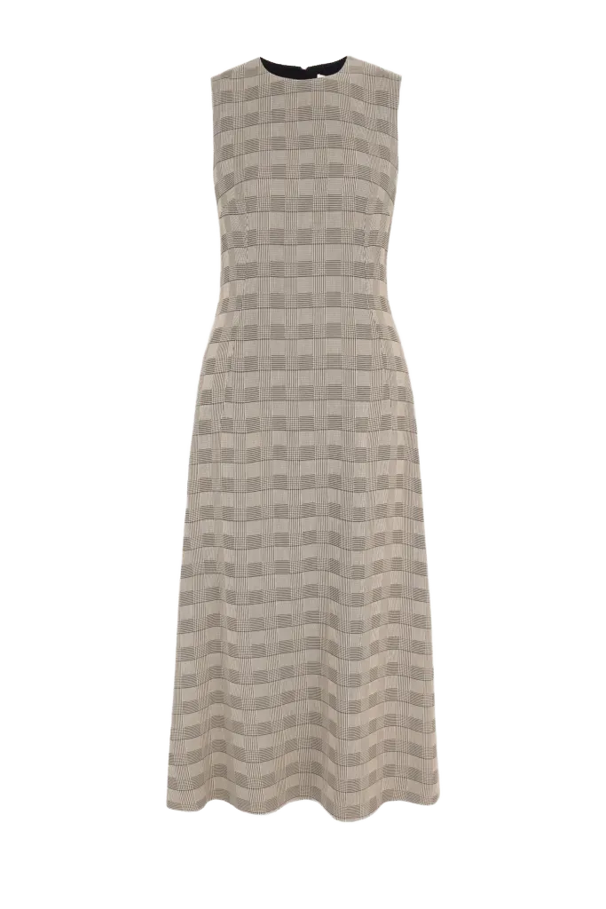 Rumi Dress in Black & Beige Prince of Wales Check