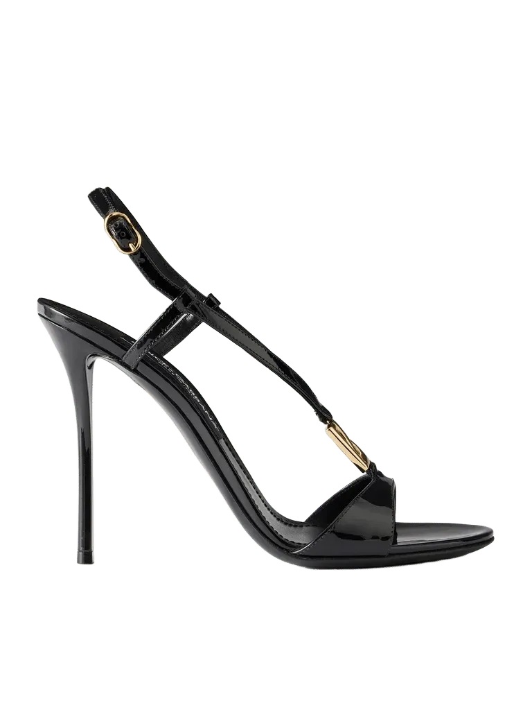 Logo-detailed 105 patent-leather sandals