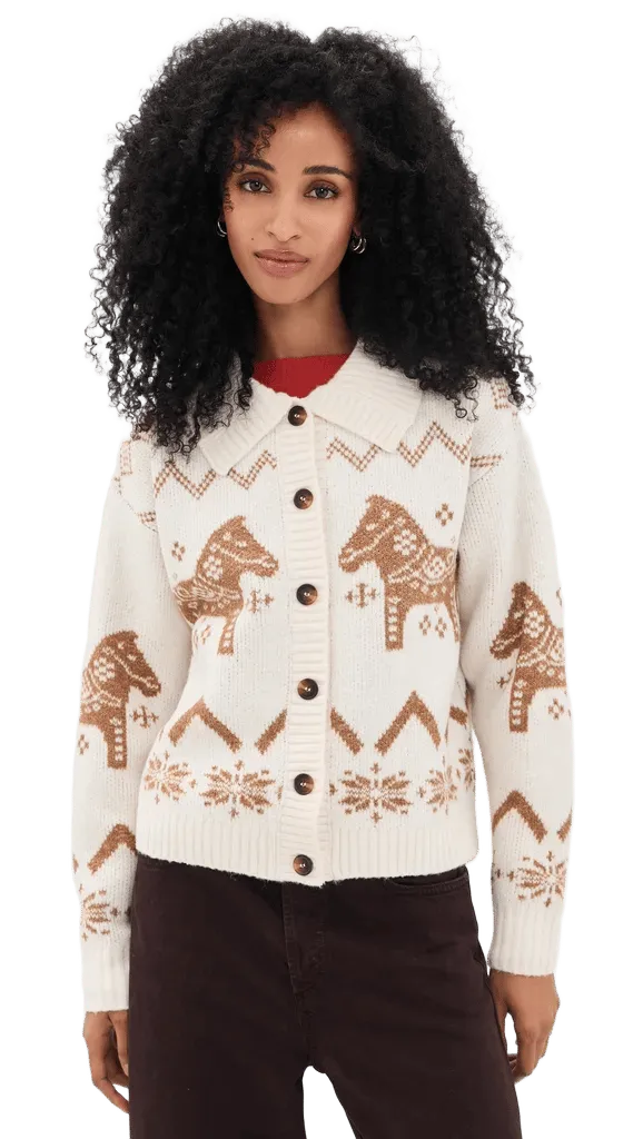 Moon River Neck Collar Button Down Cardigan