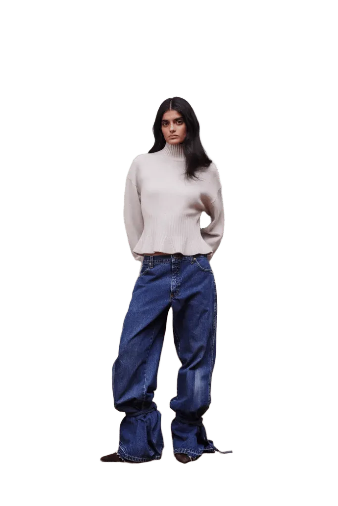 Woll-Mischung Pullover in Beige