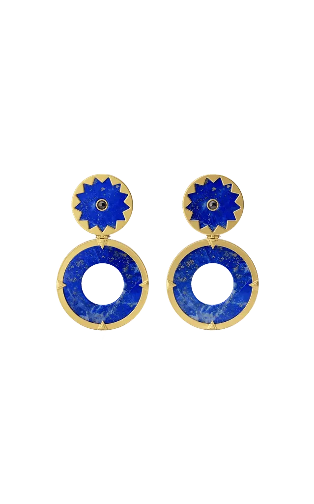 14K Gold plated sterling silver Sunburst Statement Earrings