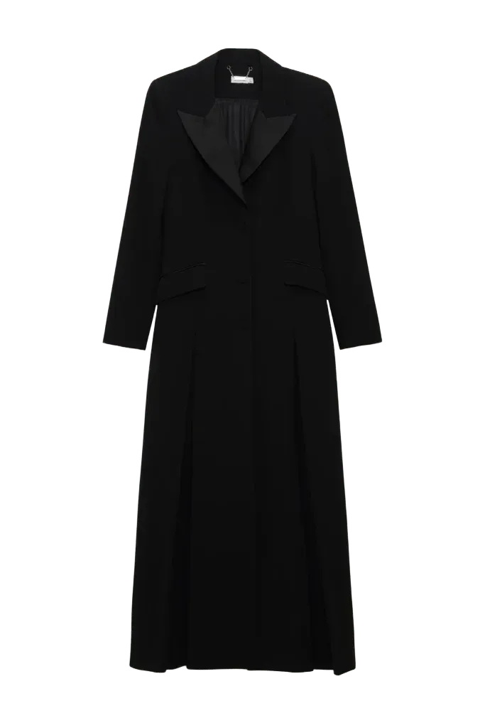 Calene Satin Crepe Blazer Gown
