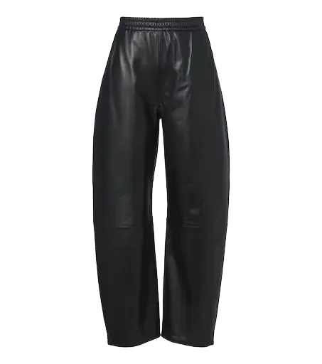 Noa leather barrel-leg pants