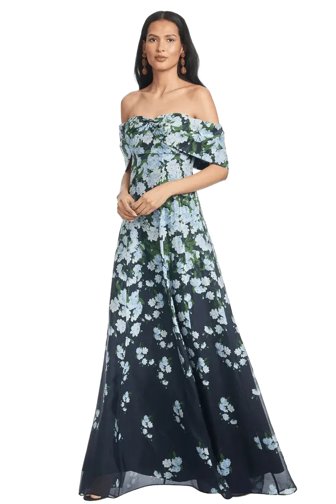 KENNEDY GOWN - NAVY DEGRADE FLORALS