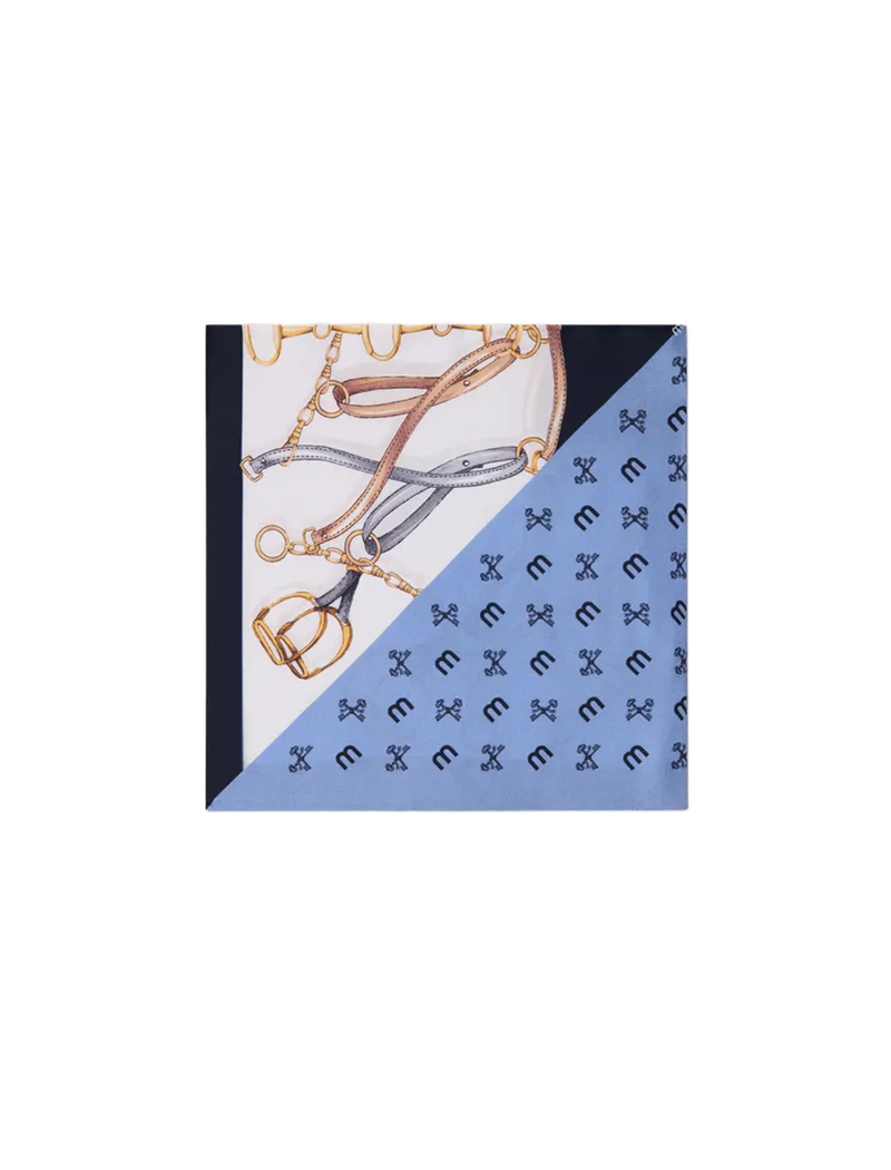 Equestrian motif silk scarf
