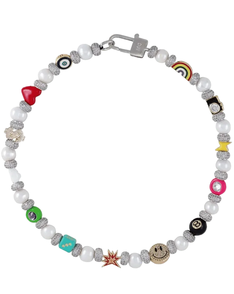 Enamel Pearl Necklace