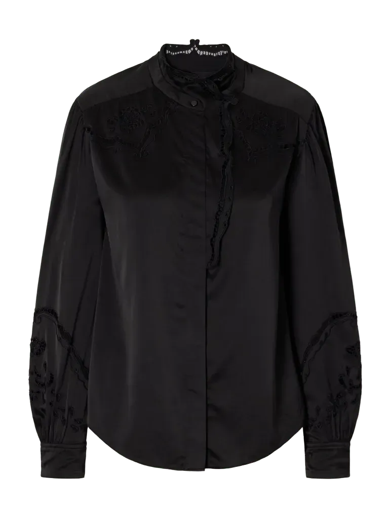 Ejali broderie anglaise silk-blend blouse