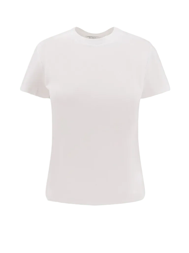 Max Mara Embroidered Logo Cotton T-Shirt — White