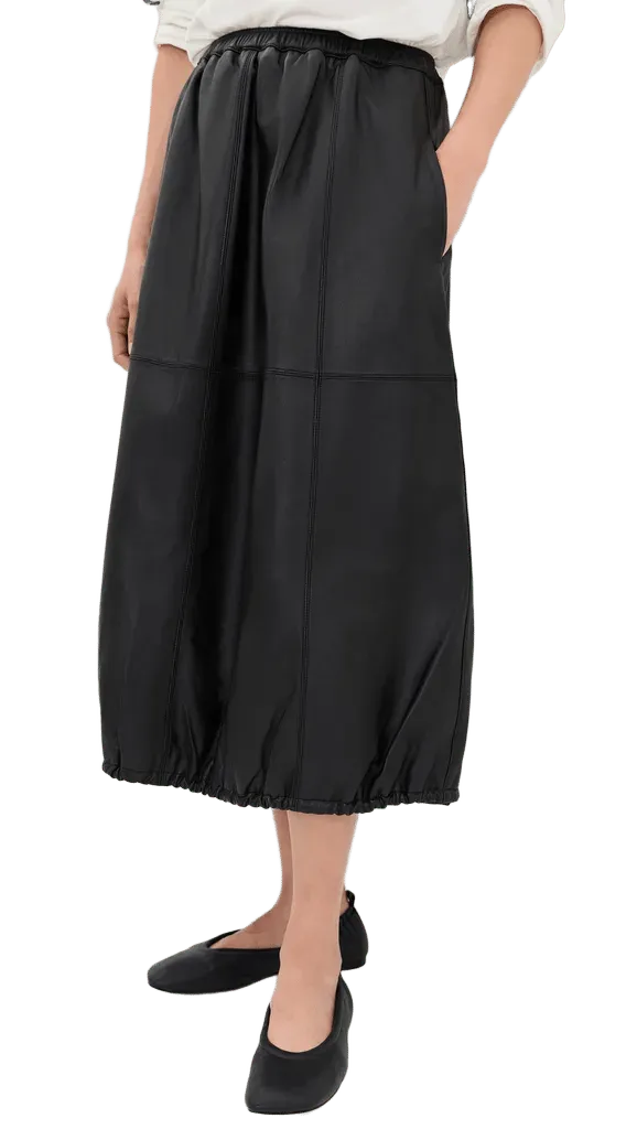 Caitlin Leather Midi Skirt