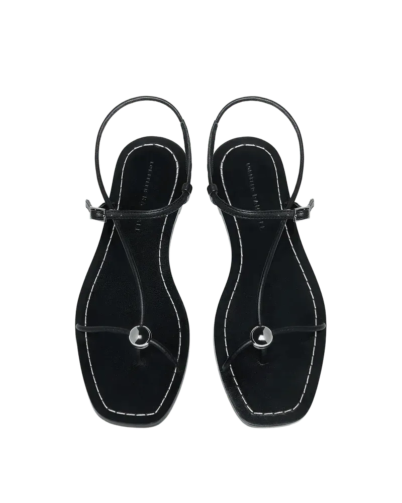 Lara Black Leather Sandal