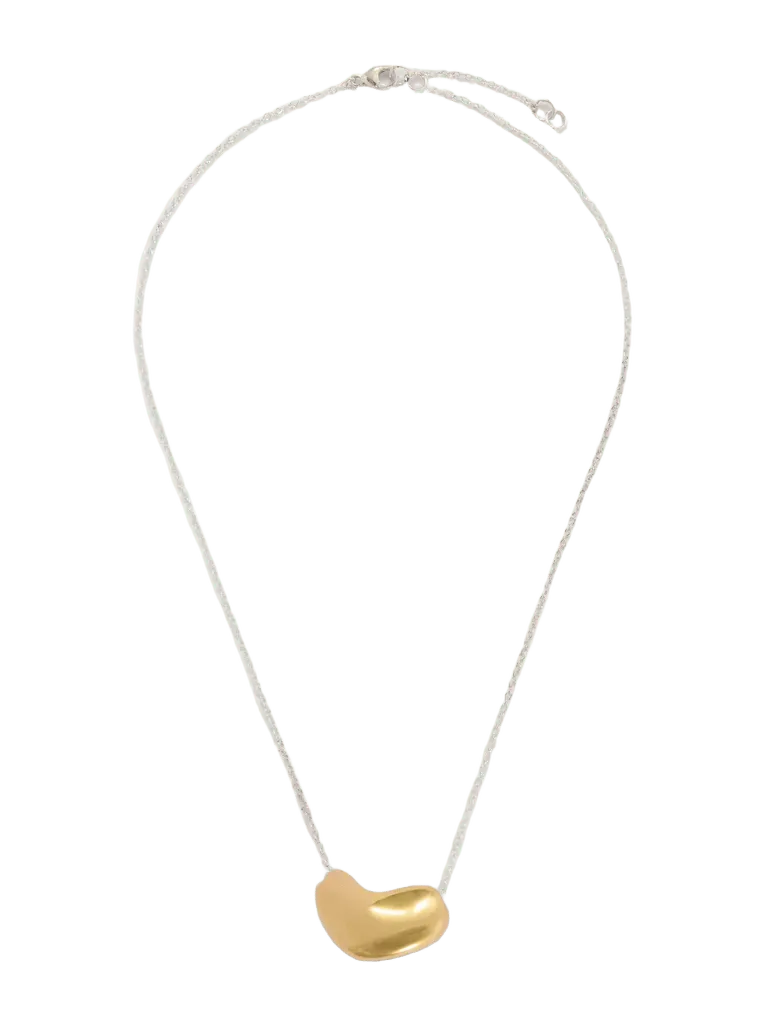 18-karat gold-pleated sterling silver pendant necklace - gold - One Size