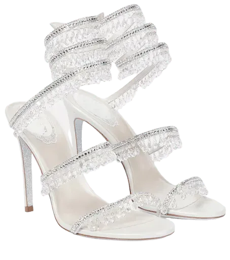 Chandelier embellished leather sandals