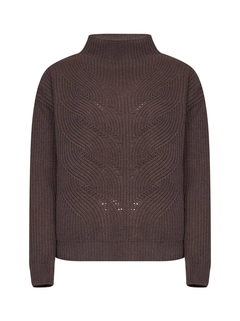 Herno Mixed-Stitch Wool Sweater — Brown