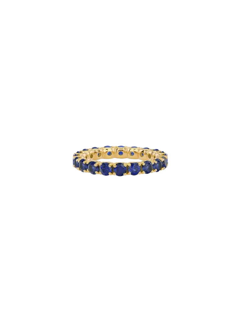 ROUND-CUT ETERNITY BAND IN LAB BLUE SAPPHIRE, GOLD VERMEIL