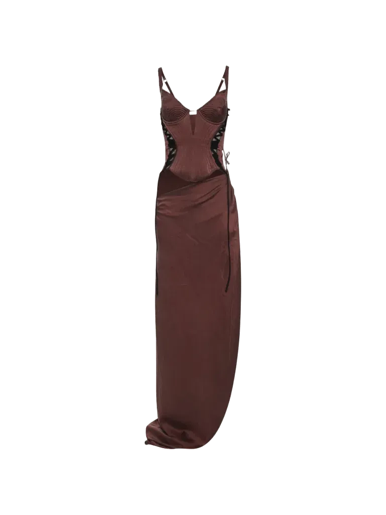 Maria Lucia Hohan Malena lace-up corset maxi dress