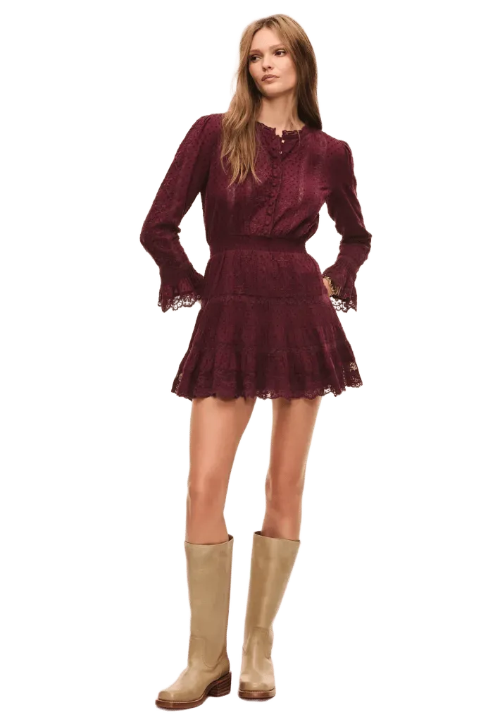 Vesna Cotton Swiss Dot Mini Dress