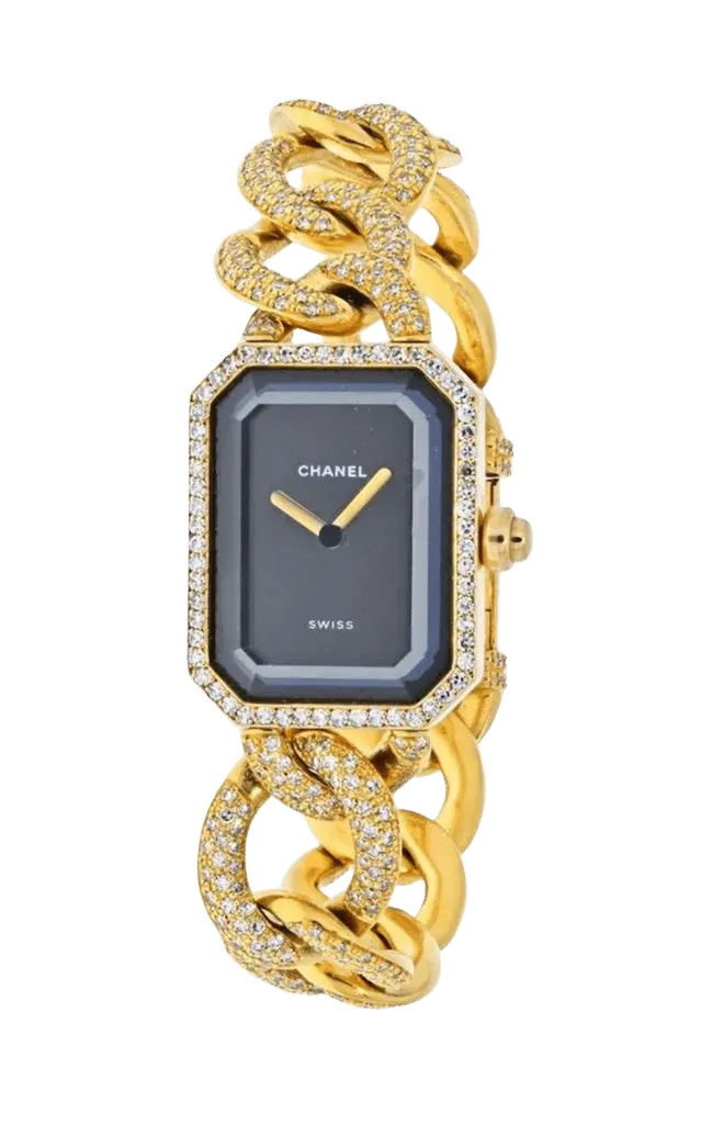 Chanel 18K Yellow Gold Premier Diamond Black Dial Women Watch