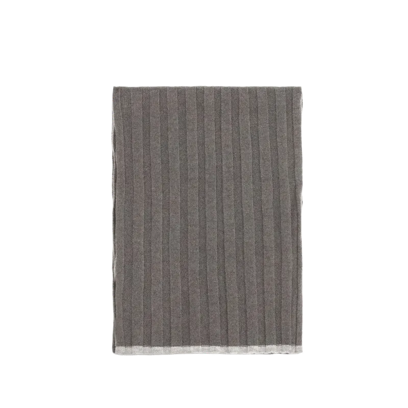 Brunello Cucinelli Ribbed Cashmere Scarf — Brown