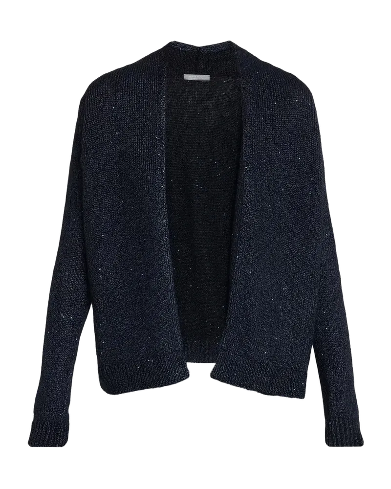 Cashmere Sequin Open-Front Cardigan