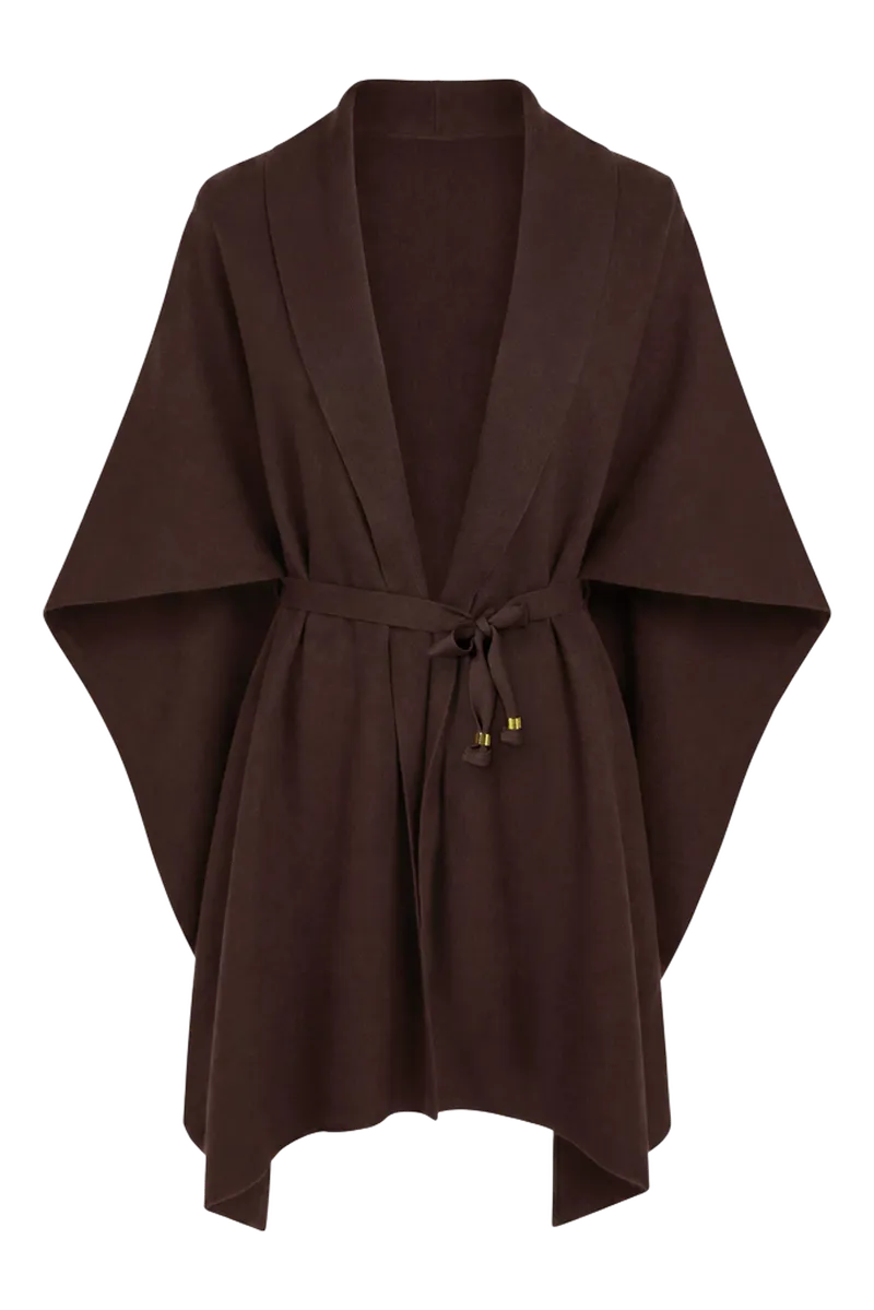 Everett Cape Cardigan (Chocolate)