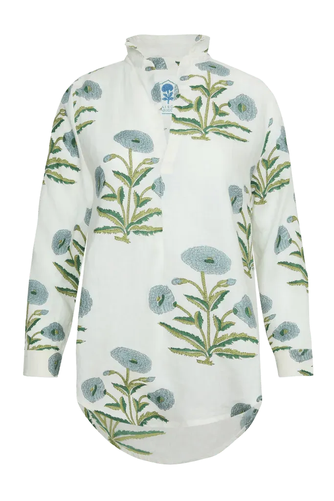 Montecito Popover Tunic in Blue Flower