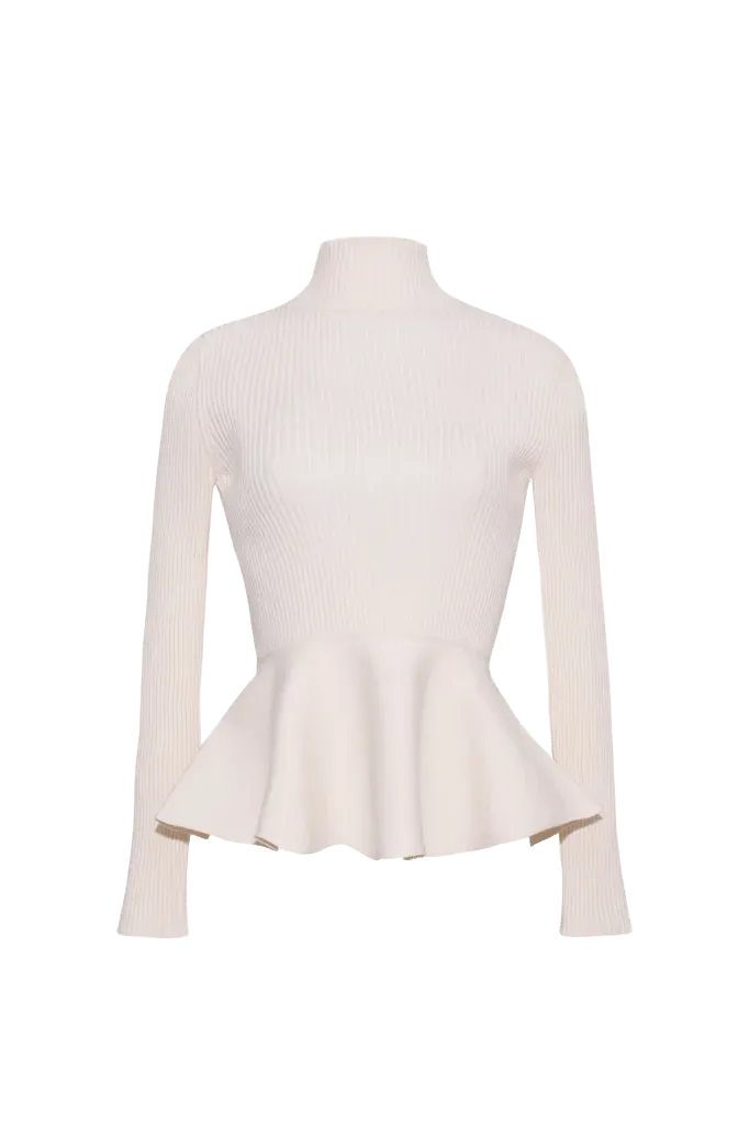 Carlyle Peplum Top in Ivory