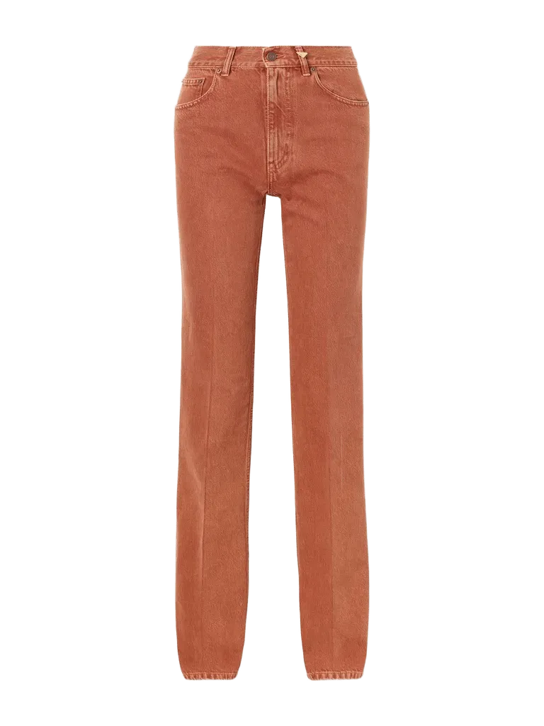 High-rise straight-leg jeans
