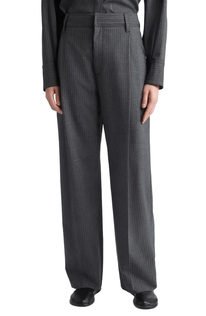 Single Pleat Front Wide Leg Pants